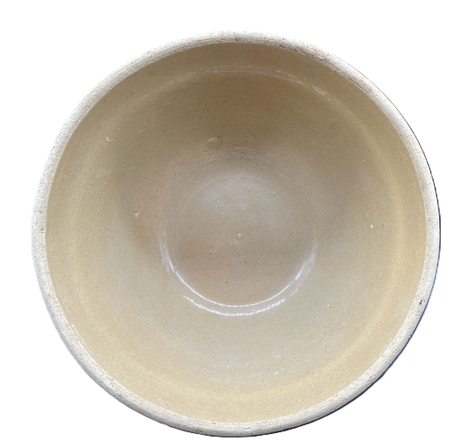 Antique 9" YellowWare Mixing Bowl with Red & White Bands - 6