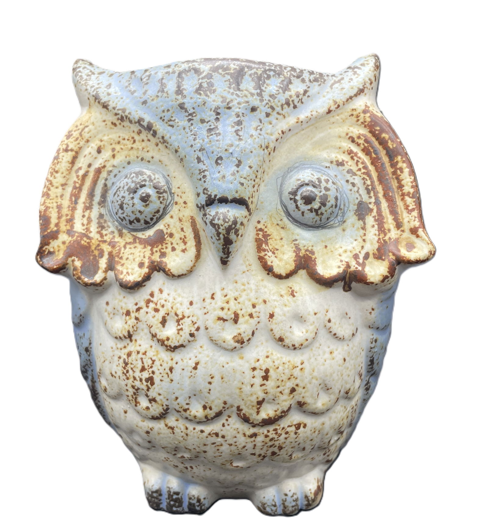 NAPCOWARE CERAMIC OWL Figurine 5": Date/Period: unknown Dimension: Approx. 5 x 4 Material: ceramic Additional Information: Vintage NAPCOWARE CERAMIC OWL HANGING OR TABLETOP PLANTER Shipping: Domestic: Flat-rate of $9.00 to anywhere wit