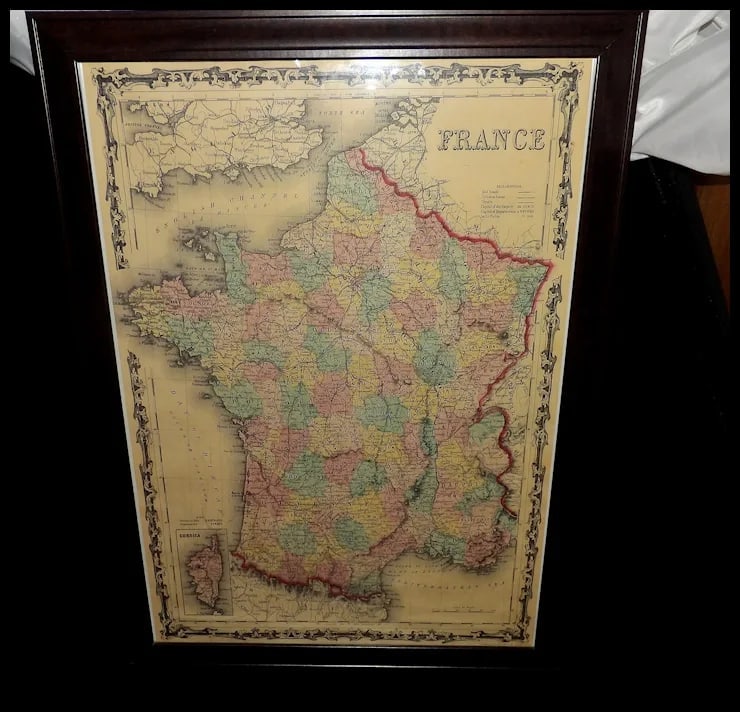 Print of Antique French Map by Cavallini Print & Co 2003 Italy - 2