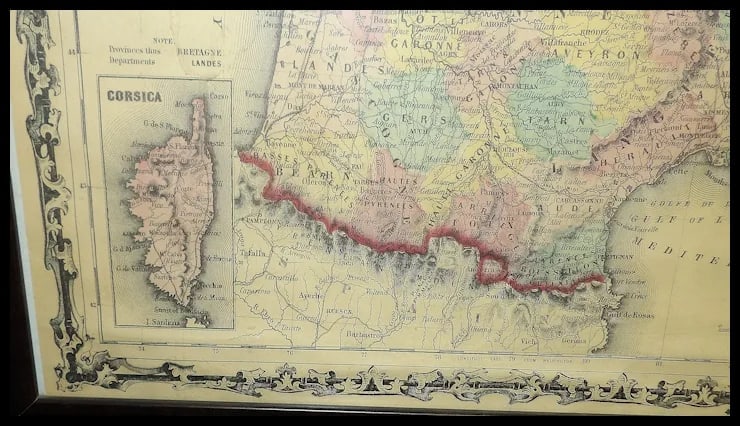 Print of Antique French Map by Cavallini Print & Co 2003 Italy - 4