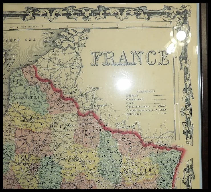 Print of Antique French Map by Cavallini Print & Co 2003 Italy - 5