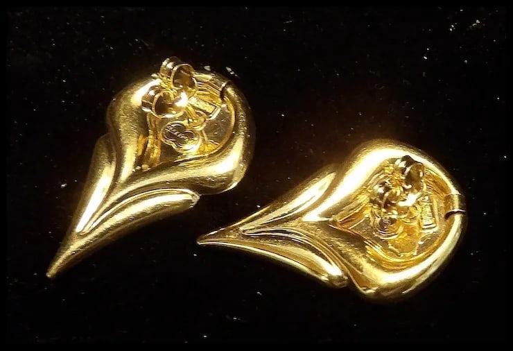 Brev Italian 14 KT Gold Convertible Hearts Earrings - 8