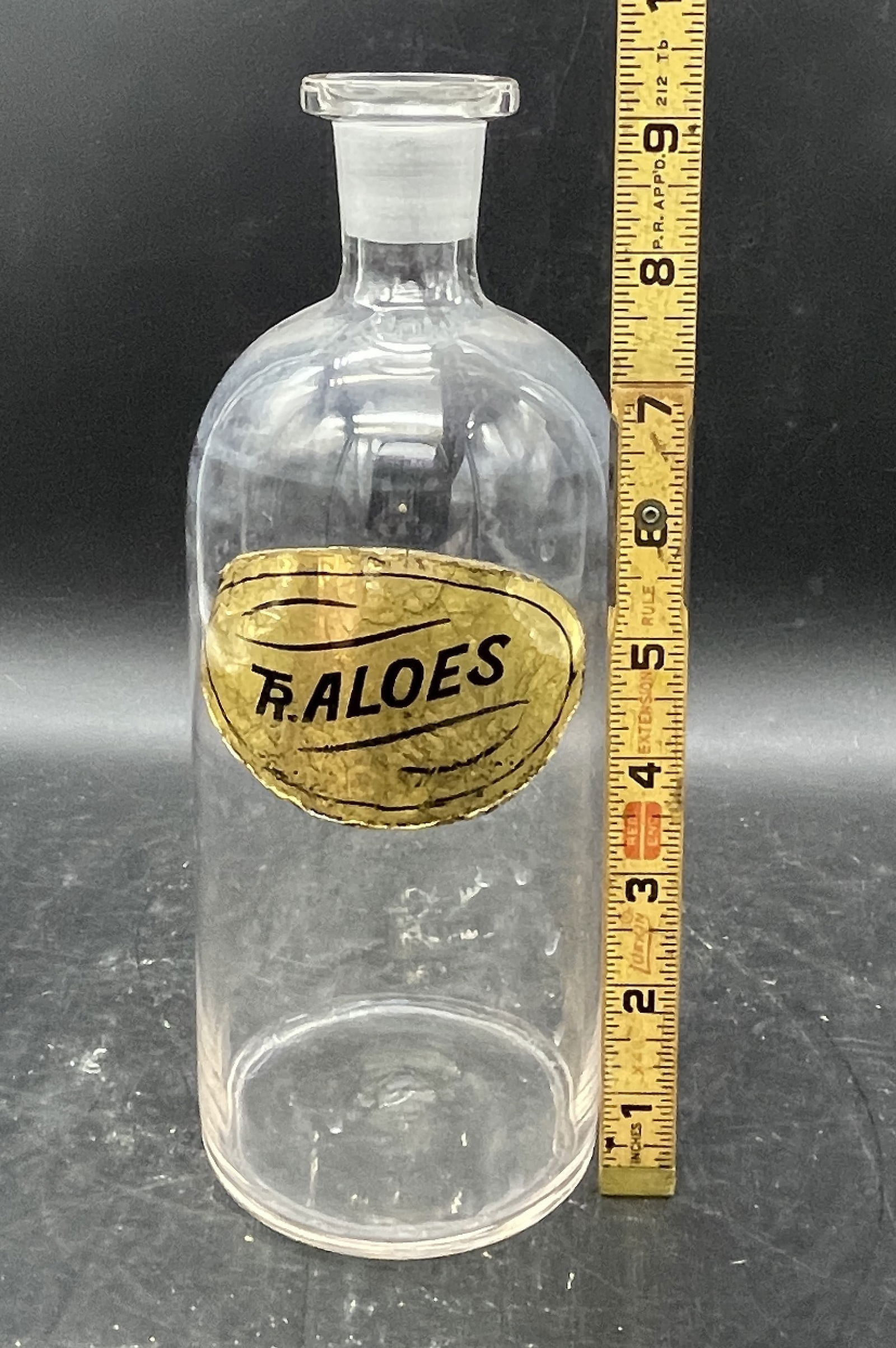 Vintage Pharmacy TINCTURE AOLES GLASS APOTHECARY BOTTLE RX - 10
