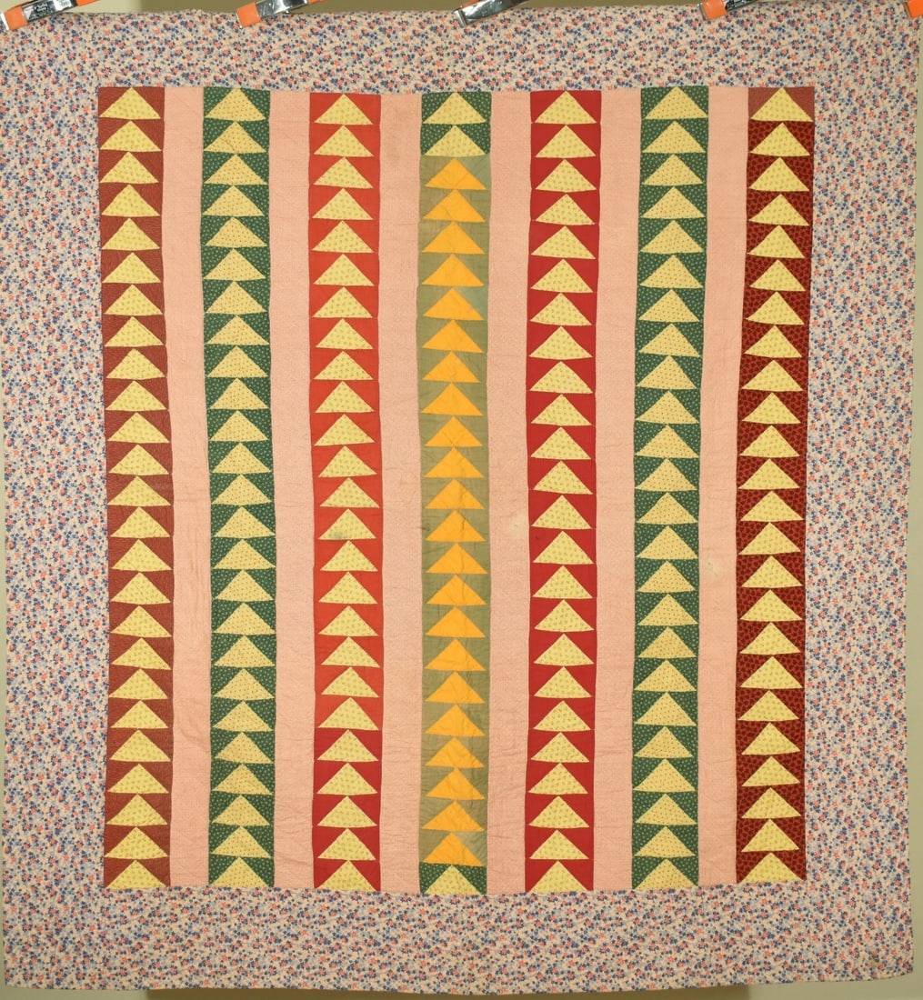 Vibrant 1920's Flying Geese Quilt (1 of 8)