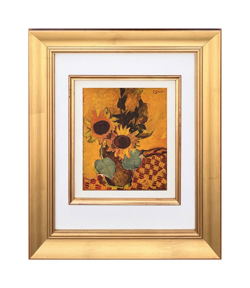 Braque 1946 Les Tournesols 21 framed: Title: Braque 1946 Les Tournesols 21 framed Artist: Georges Braque Description: Title:Les Tournesols 21 Artist: Georges Braque Country: France Medium: HelioGravure Marks: Not signed, not numbered Pape