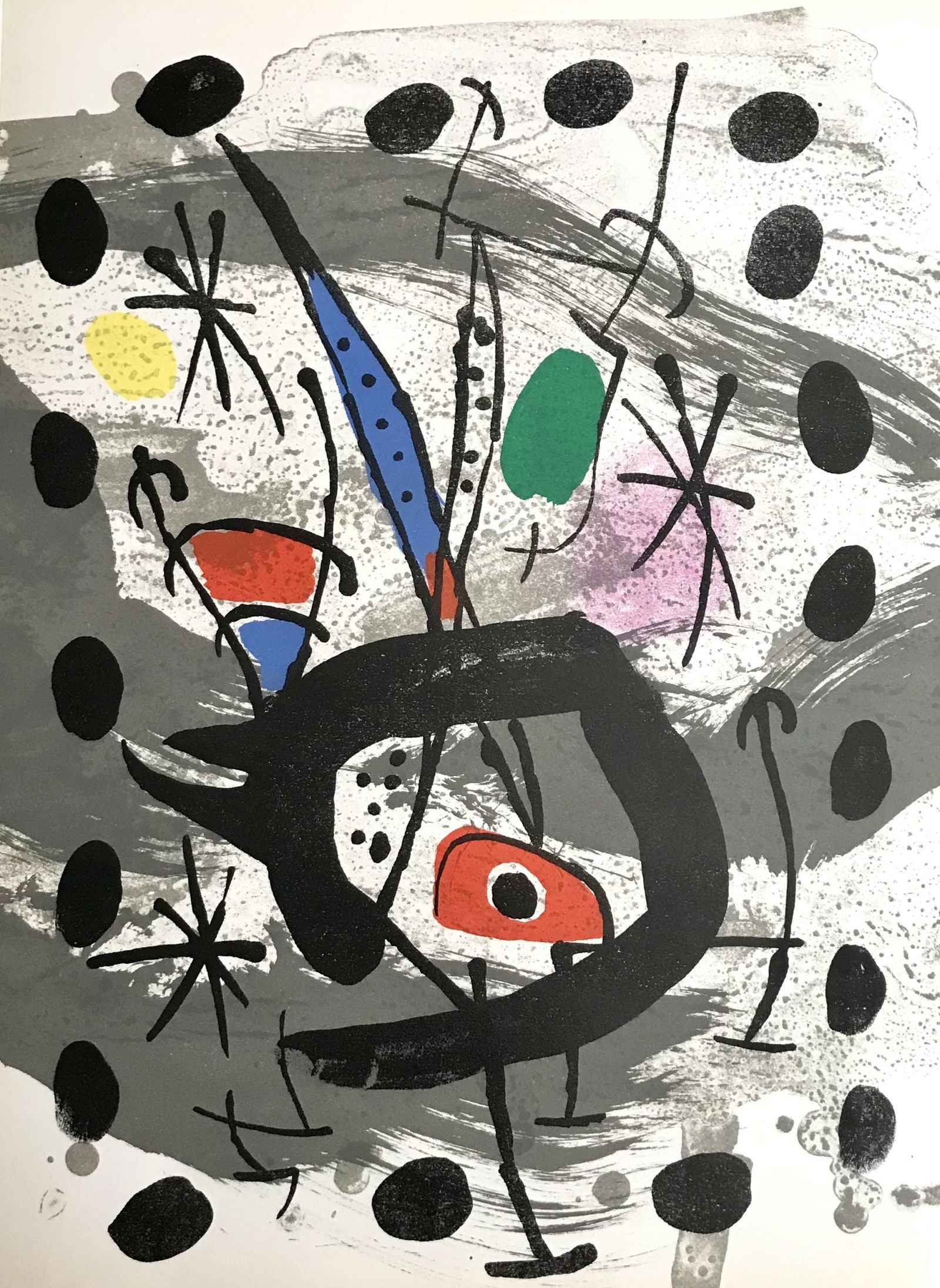 Joan Miro Original Lithograph Oiseau Lunaire 1967: Title: Joan Miro Original Lithograph Oiseau Lunaire 1967 Artist: Joan Miro Description: Artist: Joan Miro Country: Spain Title: Oiseau Lunaire Medium: Original Lithograph Matks: not signed, not number