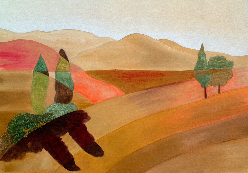 Grace Absi Mountain View 2 2002 Oil Painting on Canvas Framed: Title: Grace Absi Mountain View 2 2002 Oil Painting on Canvas Framed Artist: Grace Absi Description: Title: Mountain view 2 Artist:Grace Absi Country: USA Medium: Oil Paintin