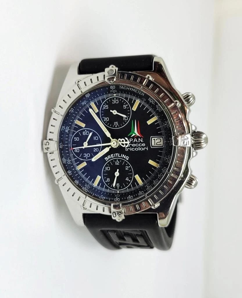 Mensl BREITLING CHRONOMAT Automatic PAN Frecce Tricolori A13050.1 Watch* EXLNT: Mensl BREITLING CHRONOMAT Automatic PAN Frecce Tricolori A13050.1 Watch* EXLNT Mensl BREITLING CHRONOMAT Automatic PAN Frecce Tricolori A13050.1 Watch* EXLNT Description Mensl BREITLING CHRONOMAT Auto