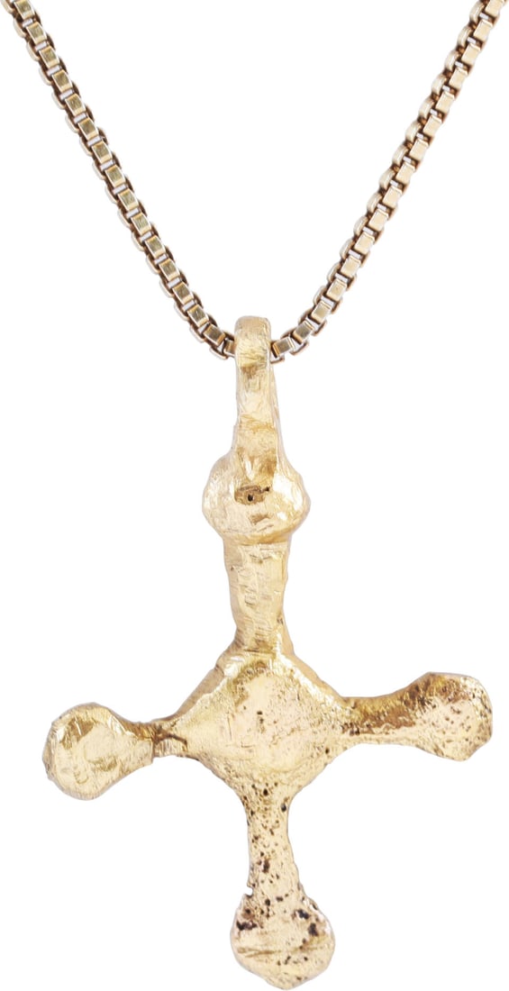 FINE MEDIEVAL CHRISTIAN CROSS NECKLACE, C.1100-1300 AD JEWELRY (1 of 4)