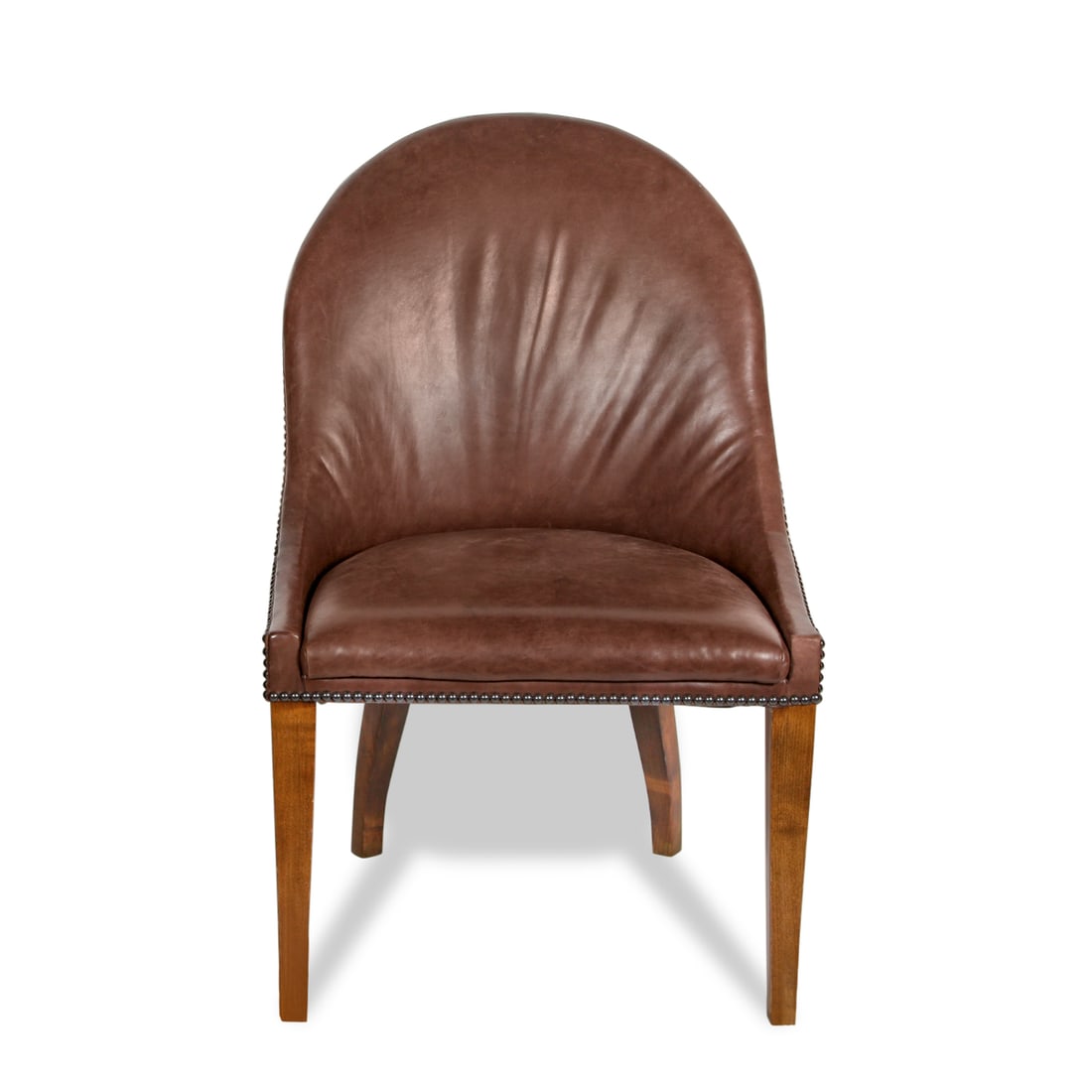 Mason-Art Spoon Chair Upholstered in Brown Leather (1 of 11)