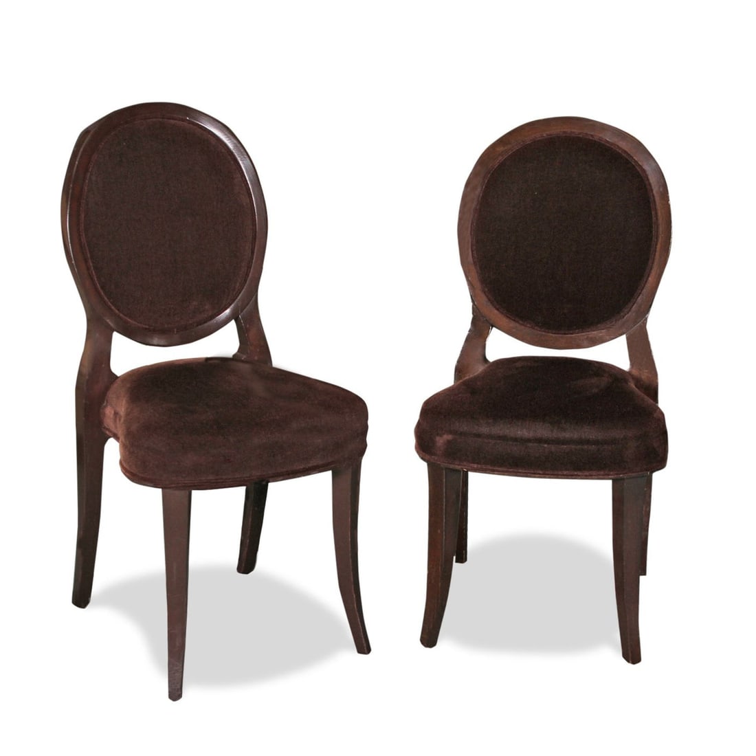Pair of Artistic Frame Traditional Velvet Dining Chairs: Title: Pair of Artistic Frame Traditional Velvet Dining Chairs Description: Pair of Artistic Frame Traditional Velvet Dining Chairs Date/Period: Dimensions: 16.5”W x 16.5”D x 35”H -