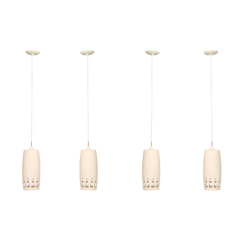 Set of 4 Vintage Mid Century Modern Ceramic Pendant Lights (1 of 5)