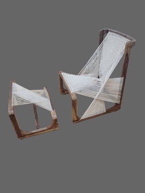 Vintage Swedish Modernism Design Silk Thread Chair and an Ottoman by Asa Karner (1 of 10)