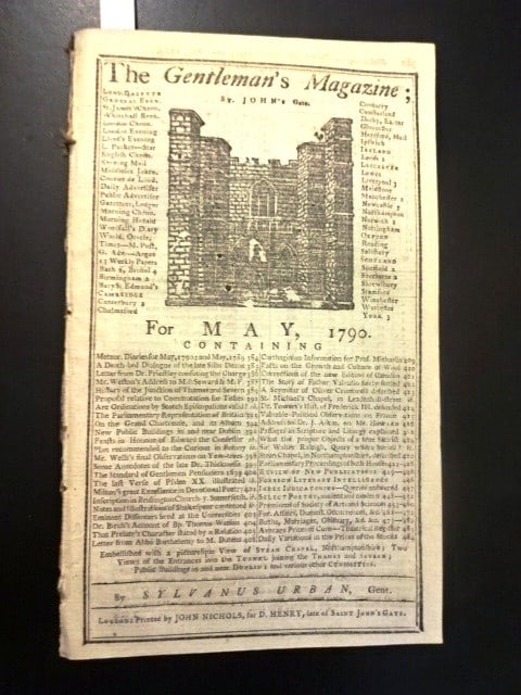 1790 Magazine Mutiny on the Bounty Captain Bligh: Title: 1790 Magazine Mutiny on the Bounty Captain Bligh Additional Information: The May 1790 issue of the Gentleman's Magazine printed at London by Sylvanus Urban. 104 pages and three engraved plates.