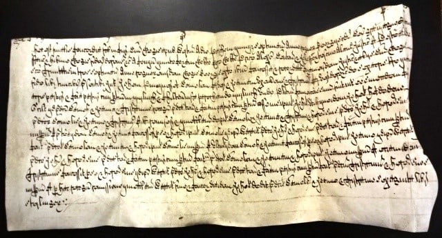 1663 English Vellum Manuscript Fine in Chancery Latin: Title: 1663 English Vellum Manuscript Fine in Chancery Latin Additional Information: A beautifully penned English court document on Vellum being a Fine on property in the county of Somerset dated 1663