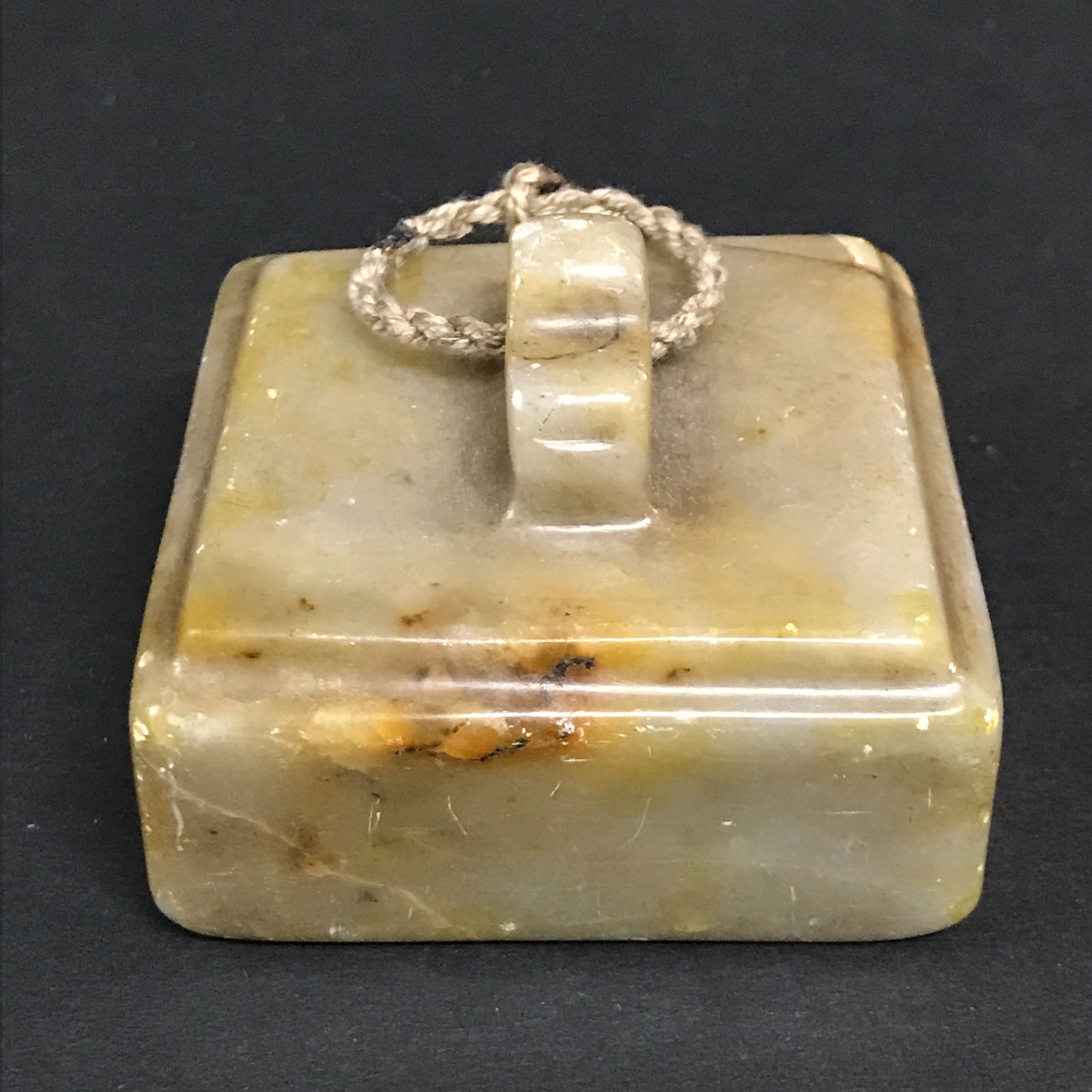 Late 20th Century Chinese Art Carved Soapstone Seal: Title: Late 20th Century Chinese Art Carved Soapstone Seal Date/Period: Late 20th Century Description: Chinese Art Carved Soapstone Seal Materials: Soapstone Size: 1.75" h x 2.5" w Reserve: $80.00 Shi