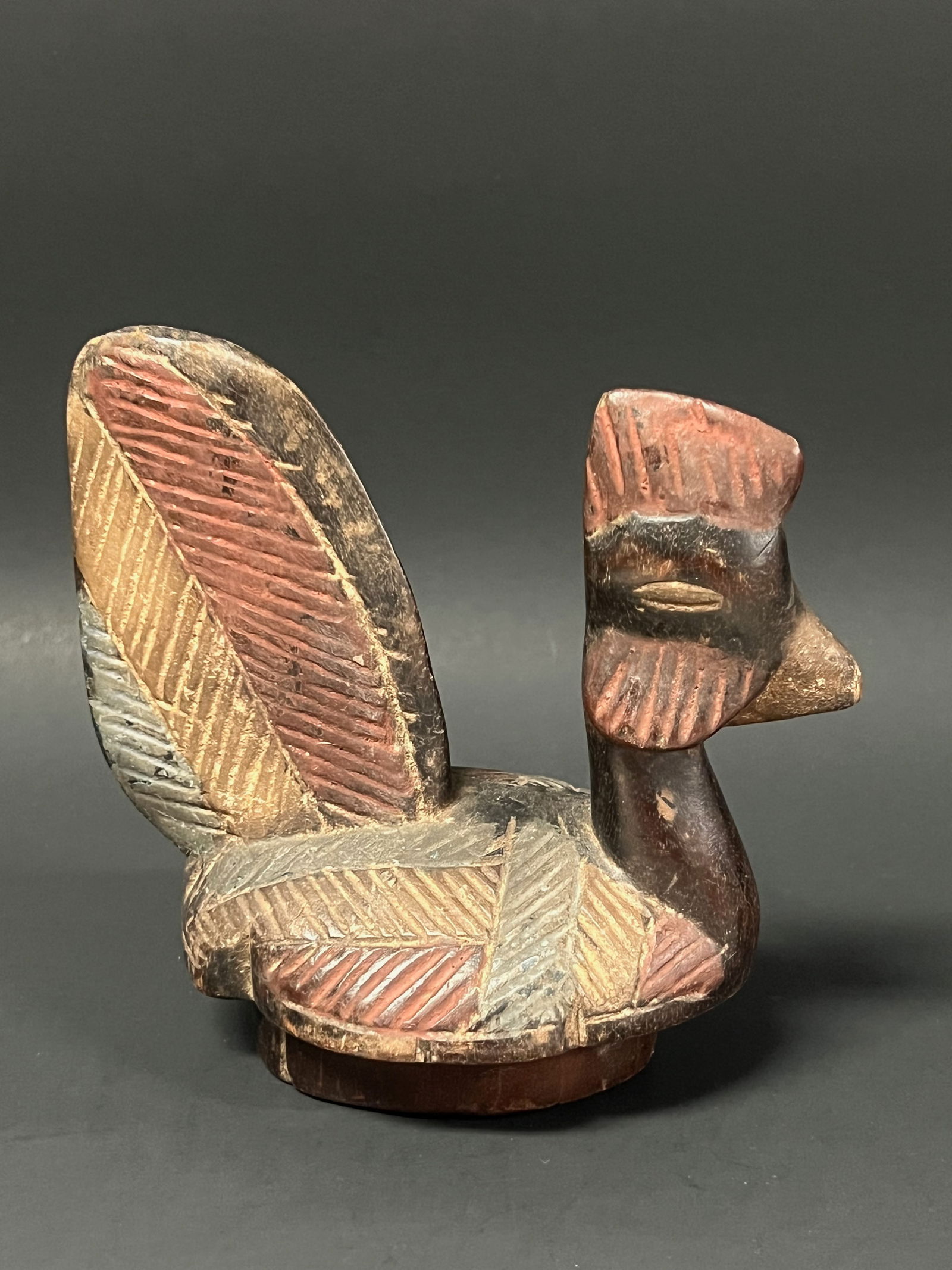 Late 20th Century Carved Wood Tribal Bird Sculpture (1 of 7)