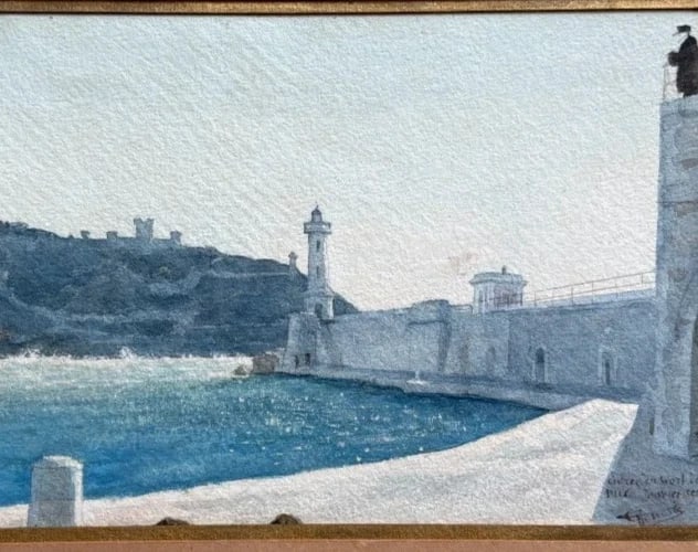 Antique Original Seascape Maritime Painting Landscape Port Seascape 1890 (1 of 8)