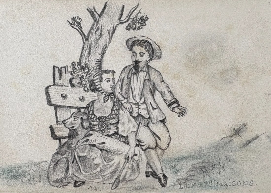 Antique Drawing Original Portraits Genre Scene, People Sketch Artwork: Title: Antique Drawing Original Portraits Genre Scene, People Sketch Artwork Description: Pencil on paper 14.5 x 9.5 cm stains All our artworks are packaged to a very high standard, using protective c