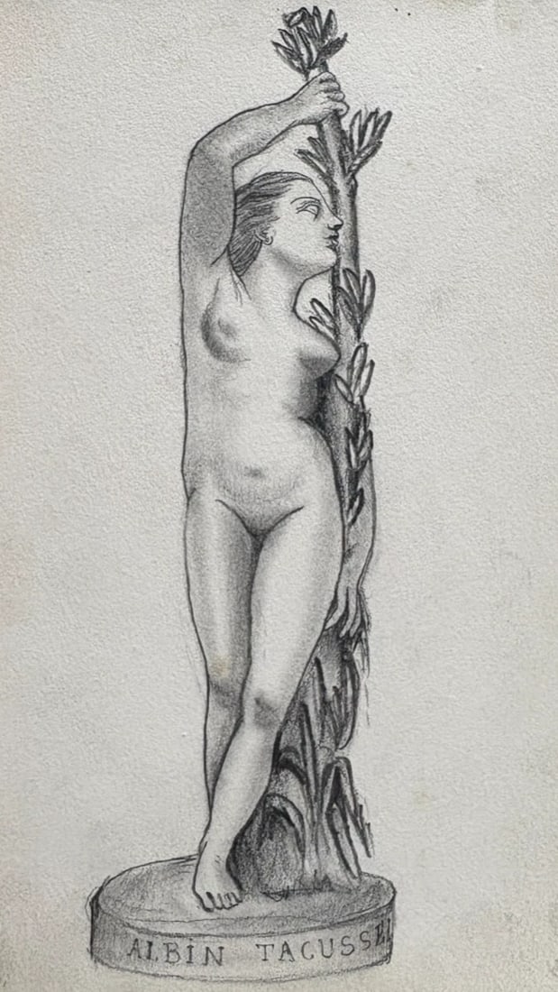 Woman, Sculpture, Figure - Drawing Antique Original Artwork: Title: Woman, Sculpture, Figure - Drawing Antique Original Artwork Description: Pencil on paper 14.5 x 9.5 cm stains All our artworks are packaged to a very high standard, using protective cellophane