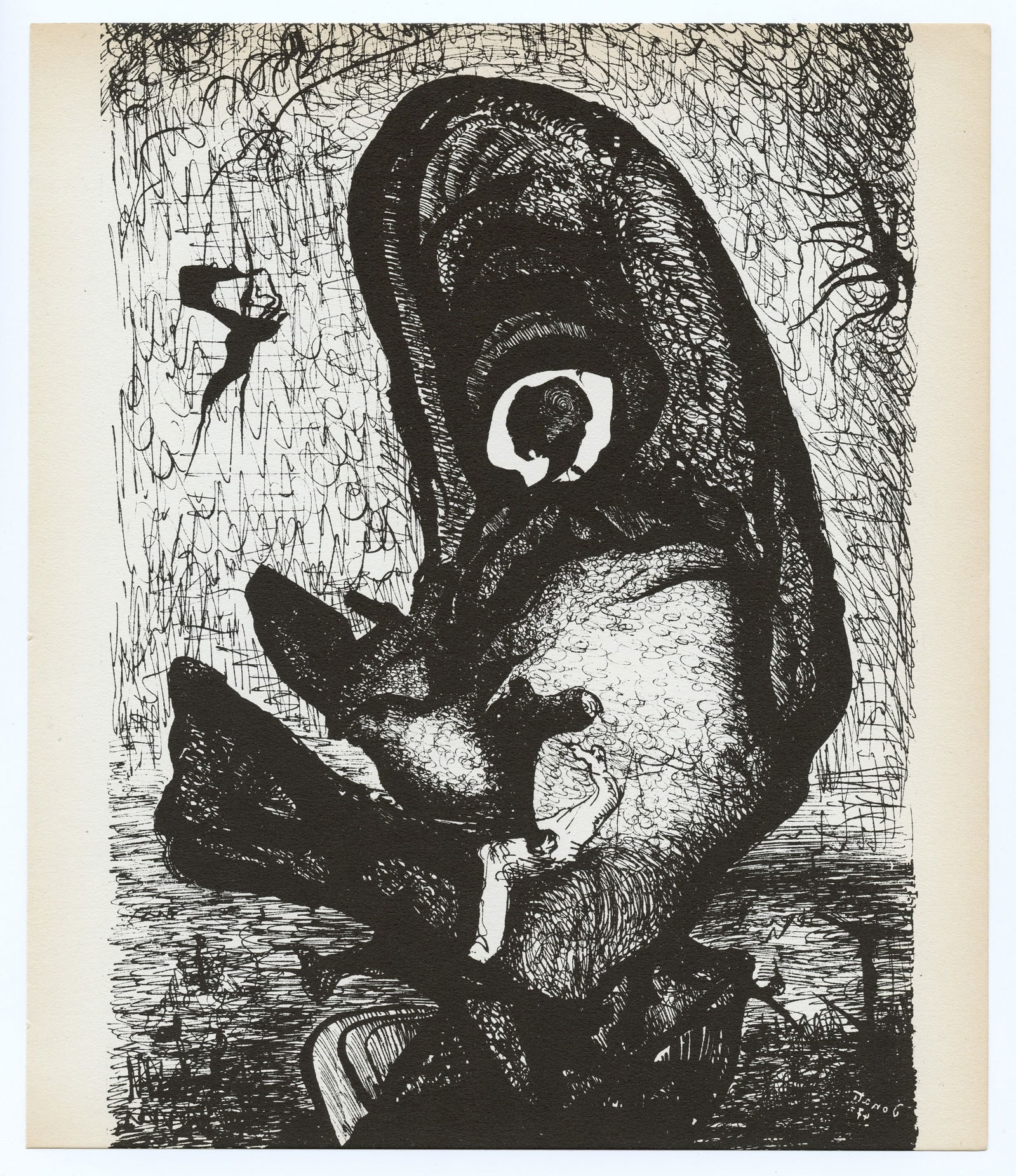Enrico Donati original lithograph: Medium: original lithograph. Printed in Paris by Mourlot and published by Pierre à Feu and Maeght Editeur for the Marcel Duchamp / André Breton project Surréalisme en 1947. Issued in a