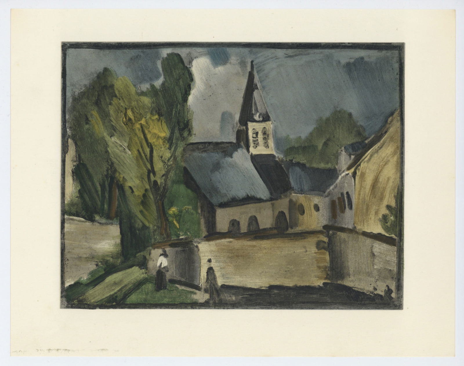 Maurice de Vlaminck "Church at Bougival" lithograph (1 of 1)