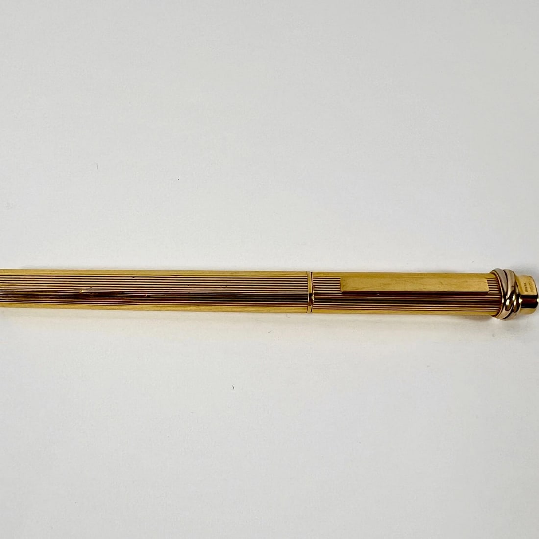 Must de Cartier Trinity Vendôme Ballpoint Pen – YG PL, Straight P.Stripe, 1980's (1 of 8)