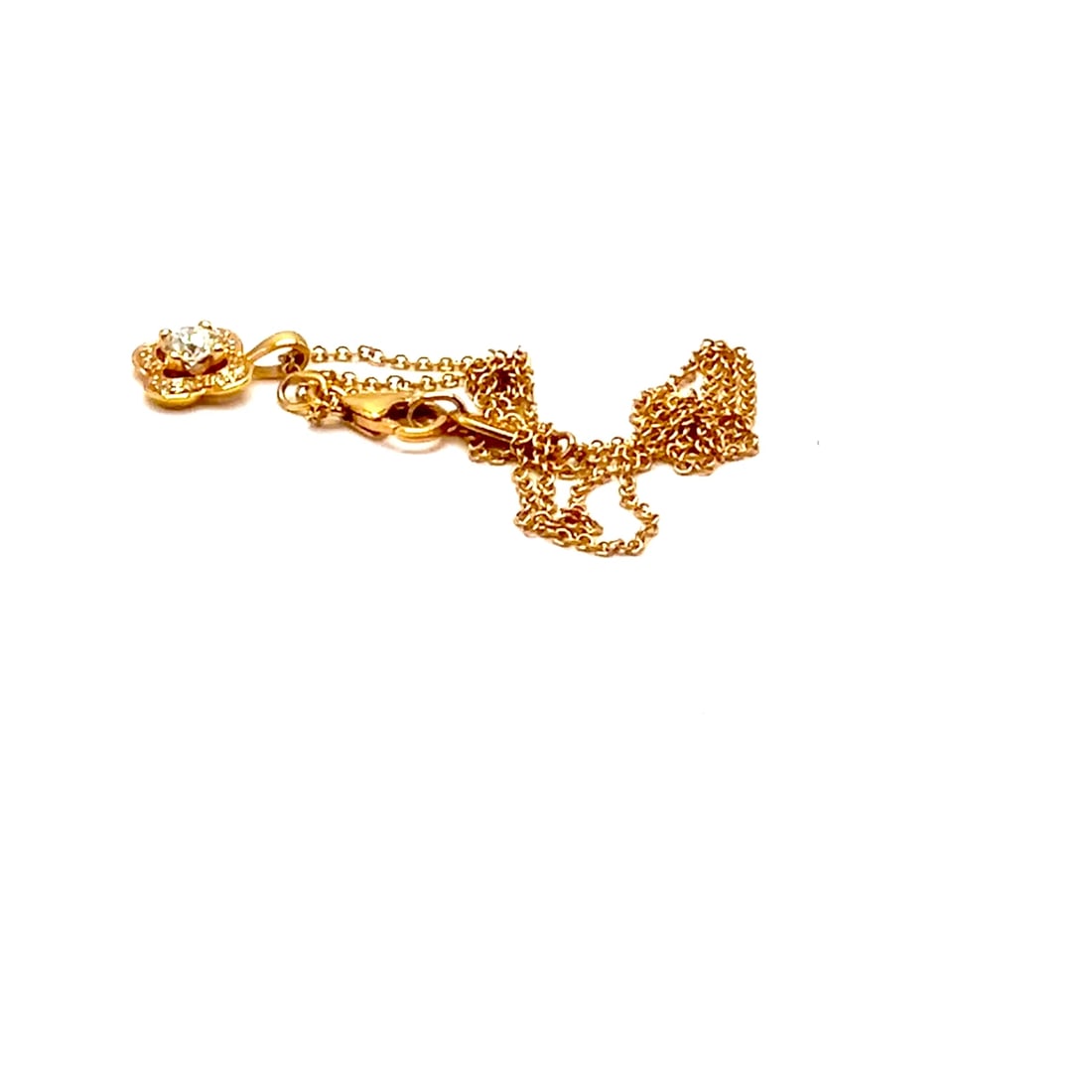 MAUBOUSSIN 18K ROSE GOLD DIAMOND FLOWER PENDANT NECKLACE: MAUBOUSSIN 18K ROSE GOLD DIAMOND FLOWER PENDANT NECKLACE About This Piece: Retail: $4100.00 Metal: 18k Rose Gold Necklace Length: 15.5'' Weight: 3.4 g Stones: 1 diamond at .30 ctw Hallmarks: Maubous