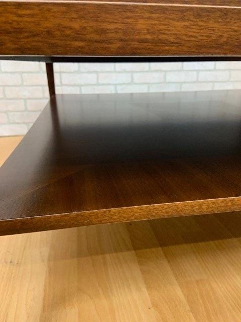 Mid Century Modern Tapered Leg 2 Tier Square Coffee Table by Baker - 10