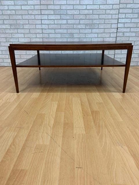 Mid Century Modern Tapered Leg 2 Tier Square Coffee Table by Baker - 3
