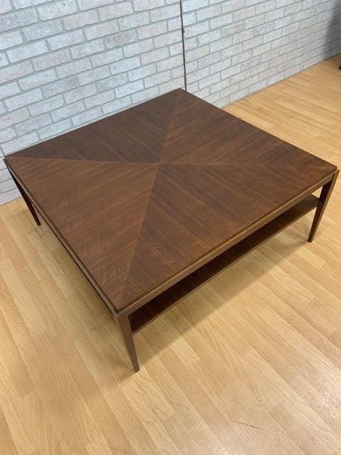 Mid Century Modern Tapered Leg 2 Tier Square Coffee Table by Baker - 4
