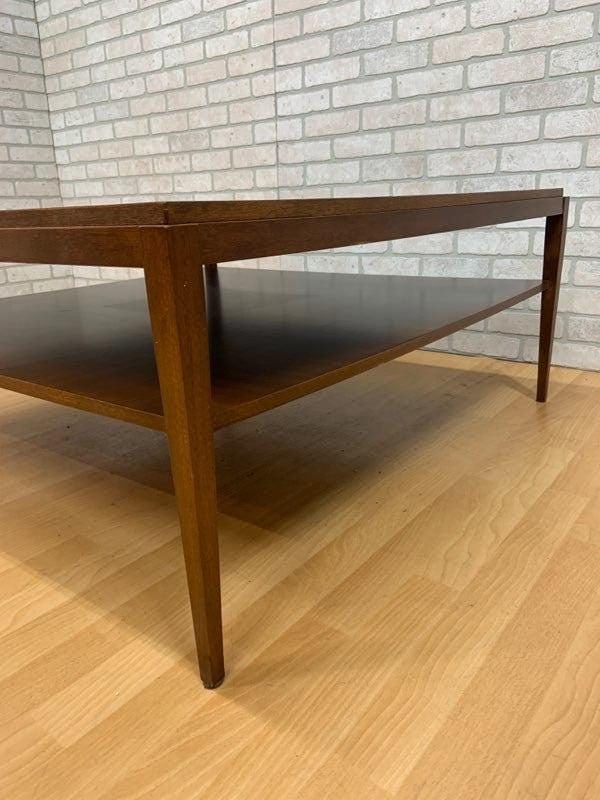 Mid Century Modern Tapered Leg 2 Tier Square Coffee Table by Baker - 7