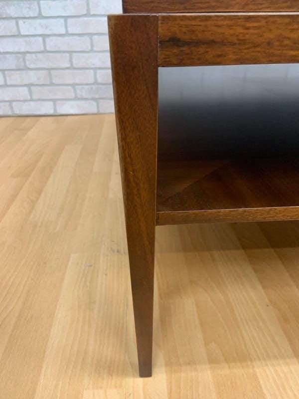 Mid Century Modern Tapered Leg 2 Tier Square Coffee Table by Baker - 8