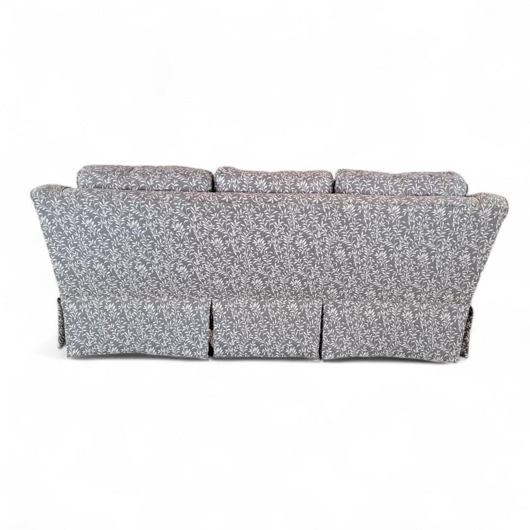 Vintage Contemporary Gray Leaf Print Fabric Sofa and Loveseat Set - 3