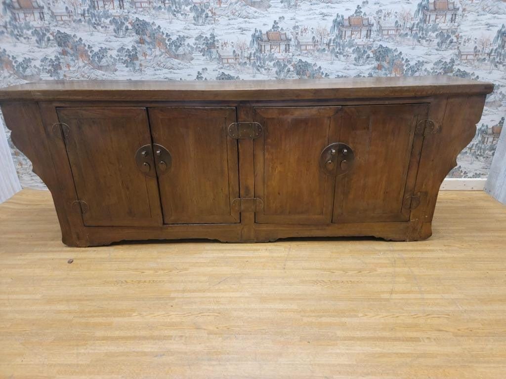 Antique Shanxi Province Winged Elmwood Sideboard - 4