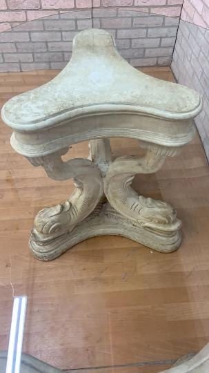 Hollywood Regency Asian Koi Dragon Fish Glass Top Console Table - 7