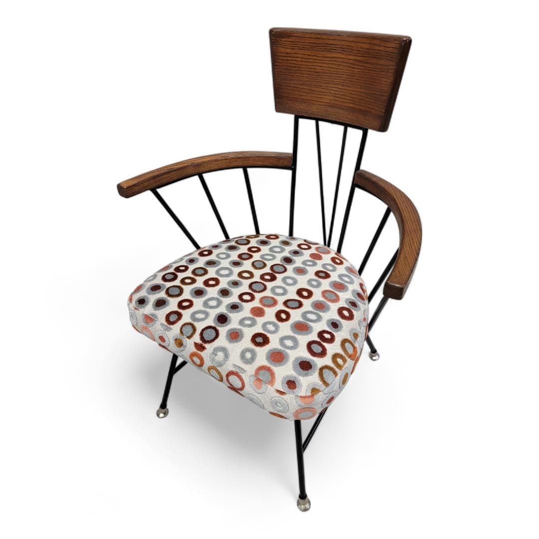 Mid Century Atomic Space Age Captain Chairs Pedestal Table by Selrite - 2