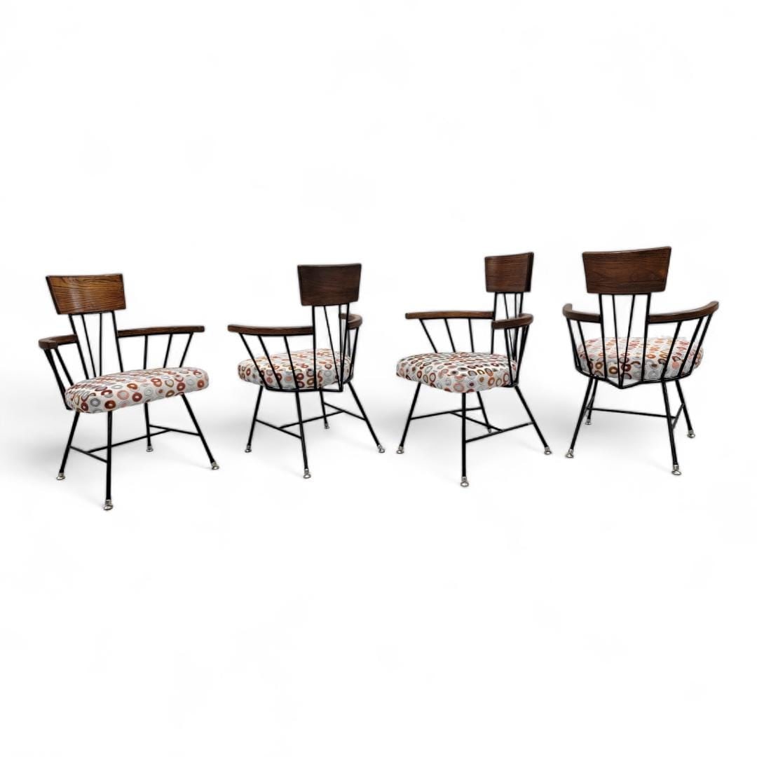 Mid Century Atomic Space Age Captain Chairs Pedestal Table by Selrite - 6