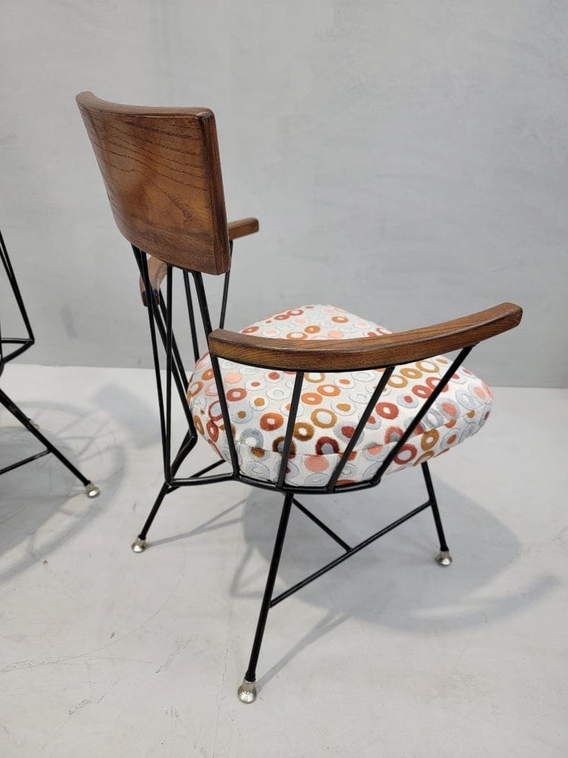 Mid Century Atomic Space Age Captain Chairs Pedestal Table by Selrite - 7