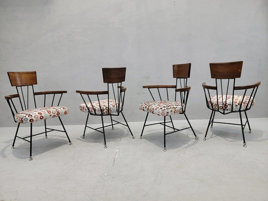 Mid Century Atomic Space Age Captain Chairs Pedestal Table by Selrite - 8