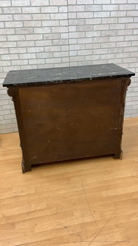 Vintage French Server Buffet with Marble and Drop Down Drawer Storage - 5