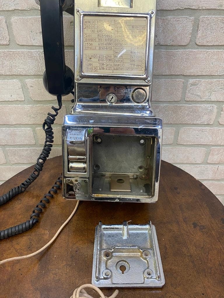 Vintage Chrome Northern Electric Touch Tone Phone with 3 Coin Slot - 3