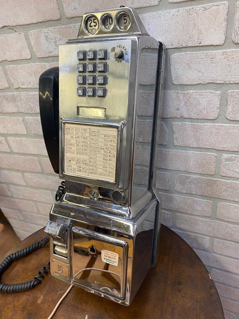 Vintage Chrome Northern Electric Touch Tone Phone with 3 Coin Slot - 4