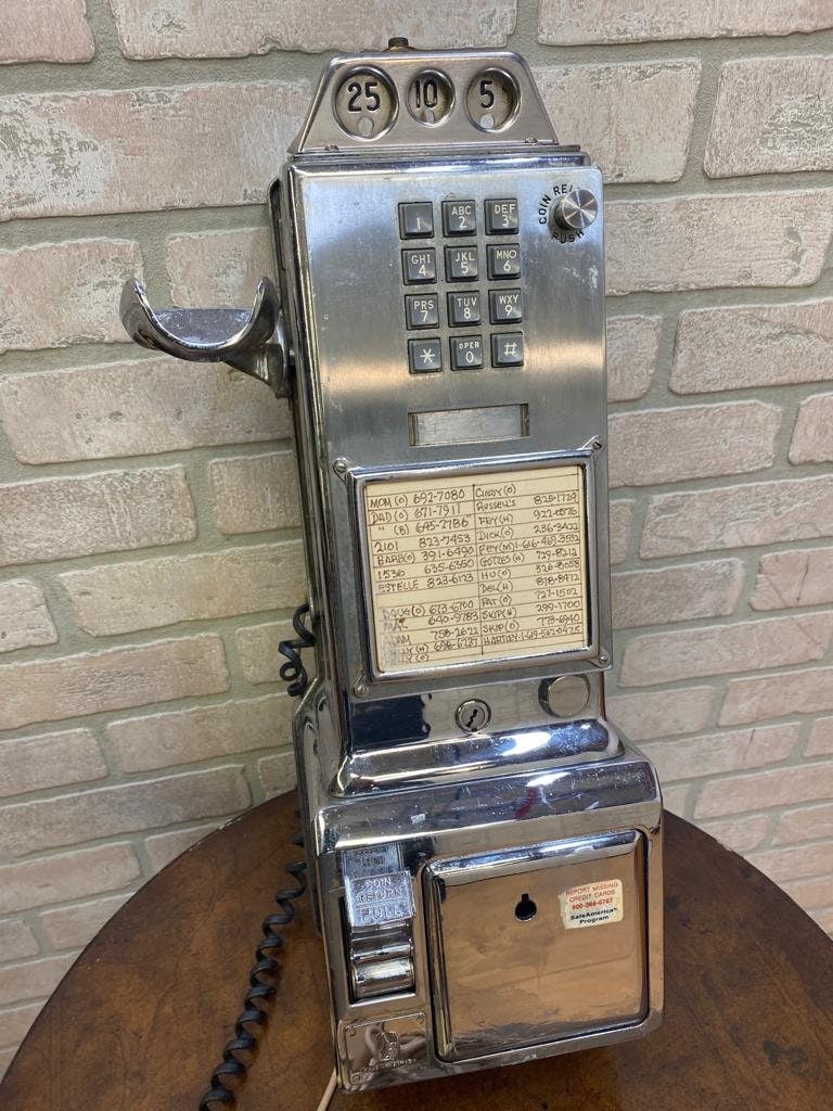 Vintage Chrome Northern Electric Touch Tone Phone with 3 Coin Slot - 5