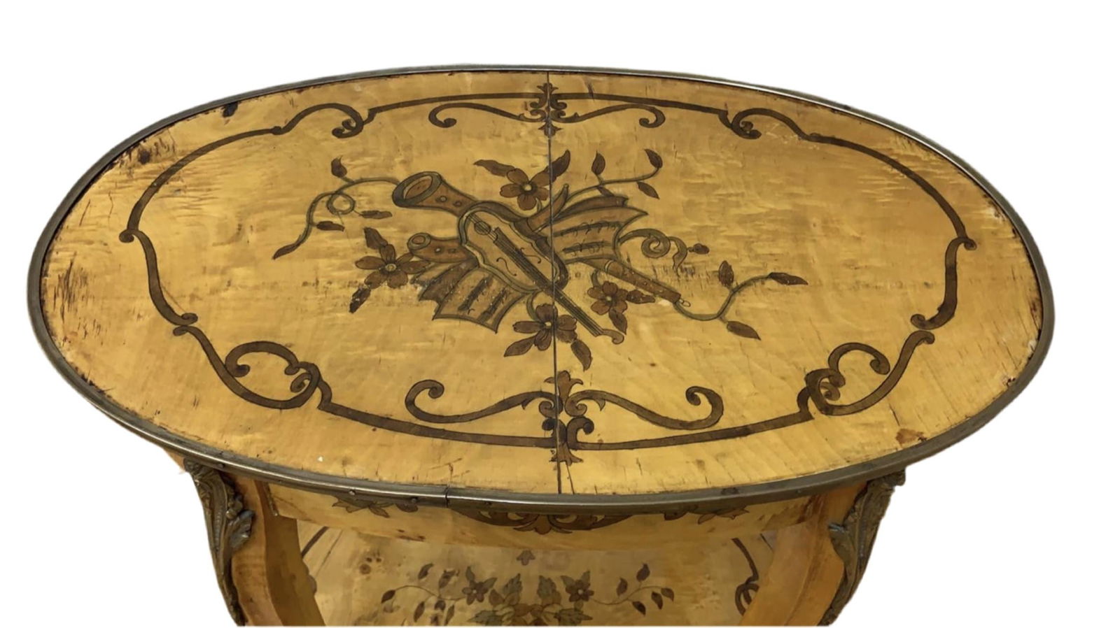 Vintage Italian Two Tier Inlaid Side Table - 7