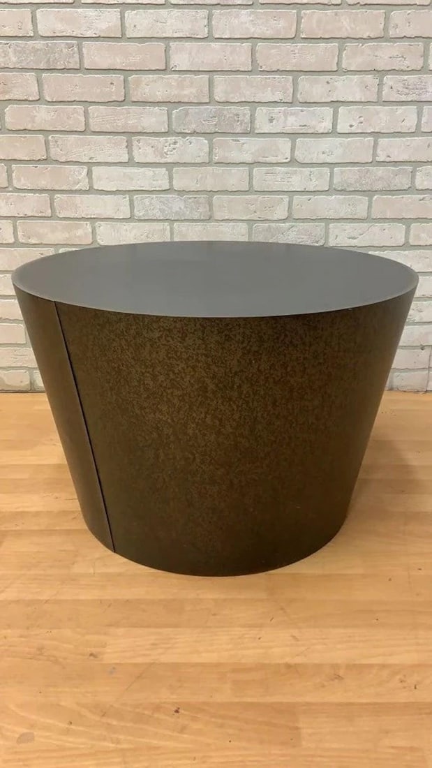 Vintage Modern Metal Drum Side Table - 5