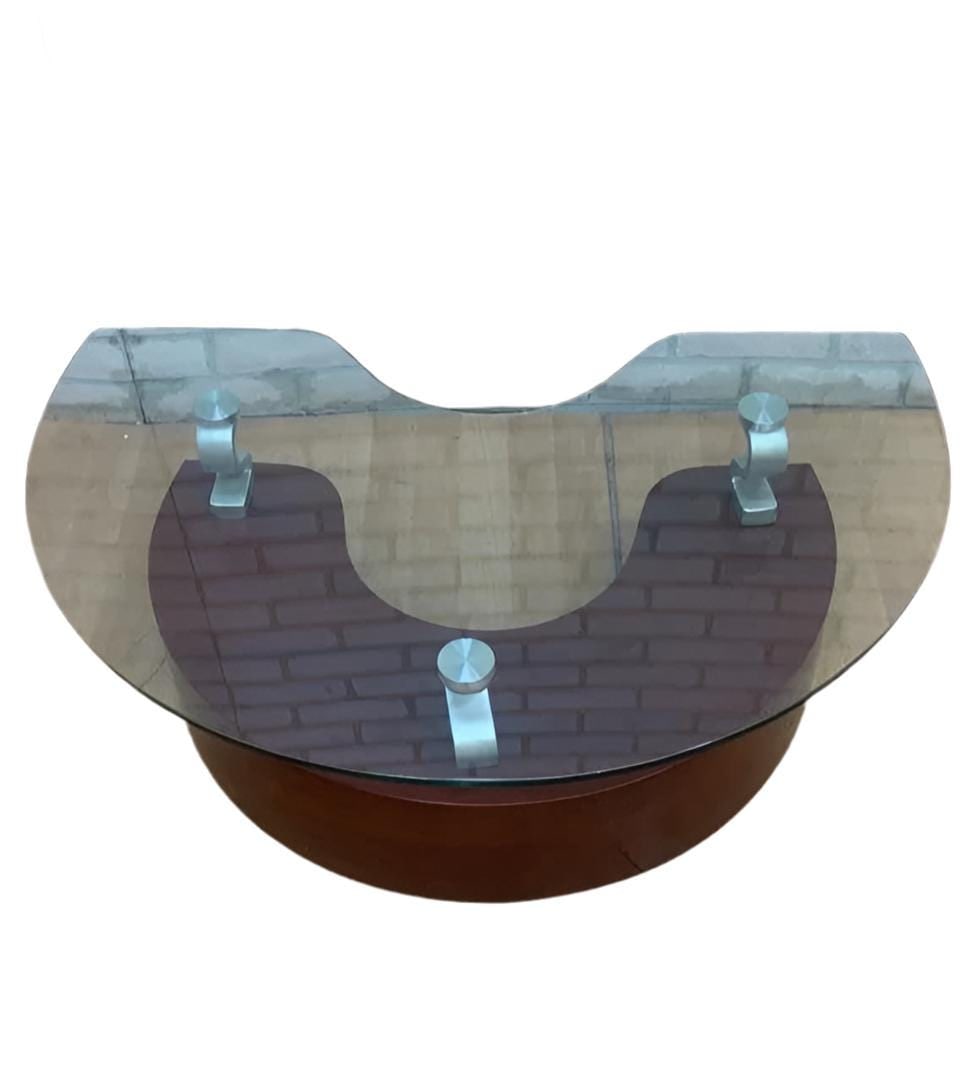 Contemporary Modern Curved Glass Coffee Table