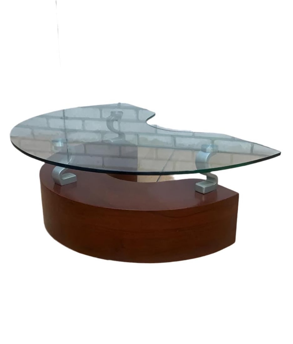 Contemporary Modern Curved Glass Coffee Table - 5