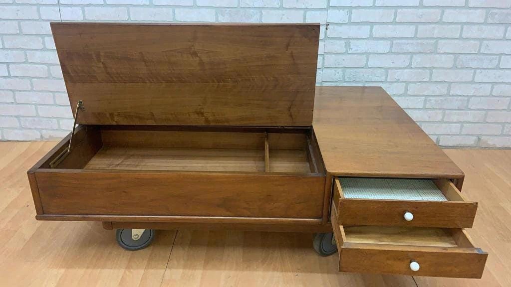 Mid Century Modern Walnut Coffee Table Designed By Kipp Stewart for Drexel - 3