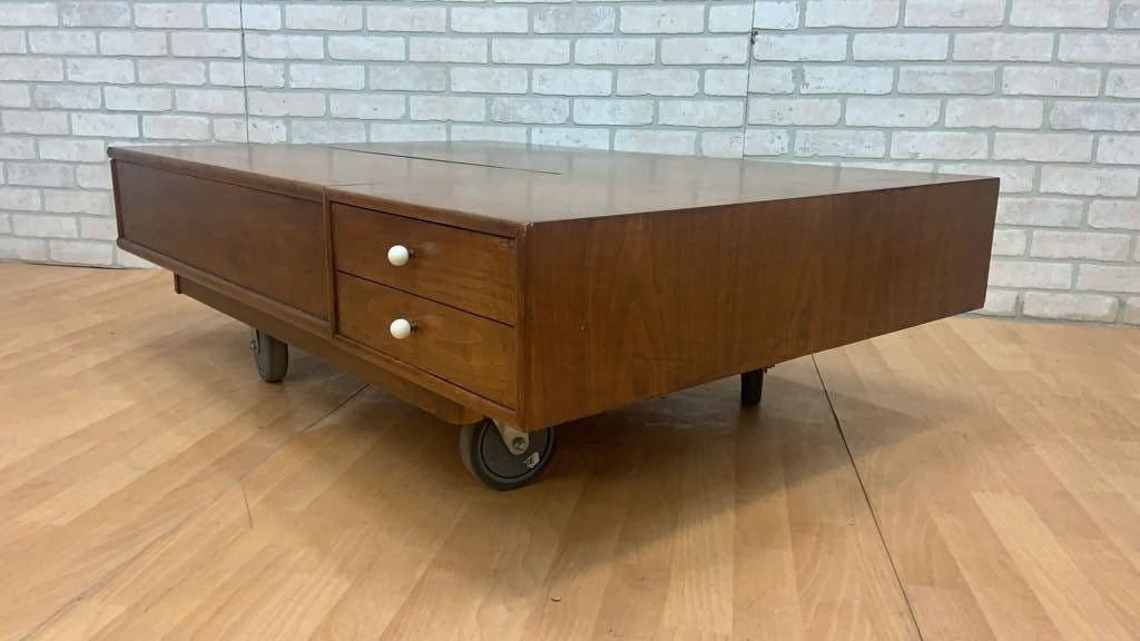 Mid Century Modern Walnut Coffee Table Designed By Kipp Stewart for Drexel - 4